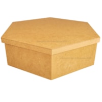 Caixa Sextavada Tampa Sapato 38X11 Mdf Madeira Marpax