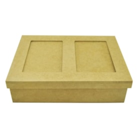 Caixa Tampa Sapato 2 Fotos Recordacoes 26X19X6,5 Mdf Madeira Marpax