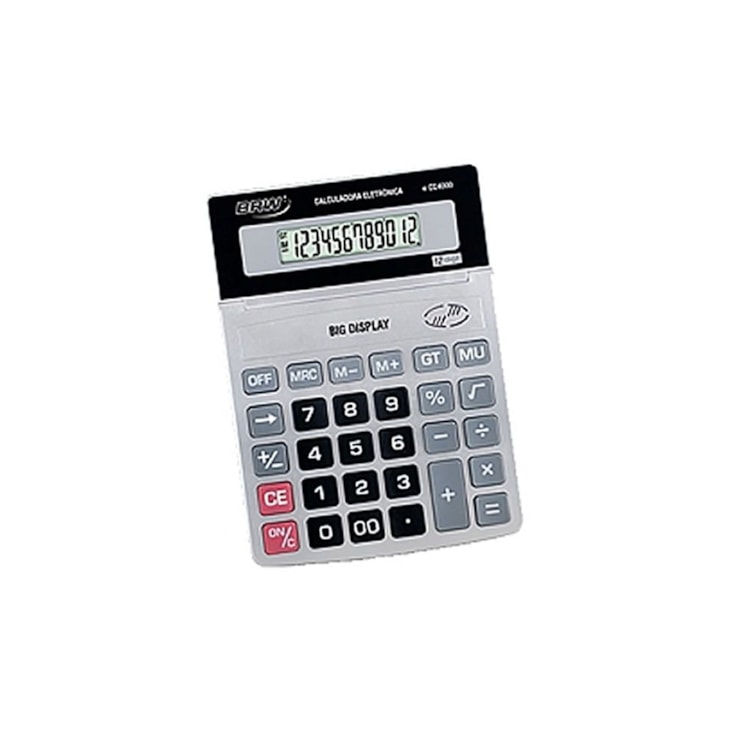 Calculadora Grande de Mesa 12 Dígitos Prata Cc4000 BRW 01un
