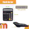 Calculadora Grande de Mesa Preto 15x12cm com 12 dígitos