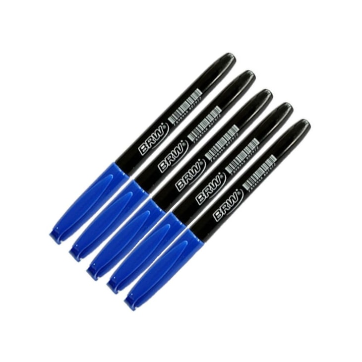 Caneta para CD DVD Permanente Azul BRW 12un