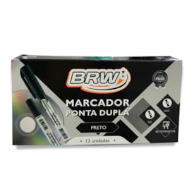 Caneta para CD DVD Retroprojetor Ponta Dupla Preto BRW 12un