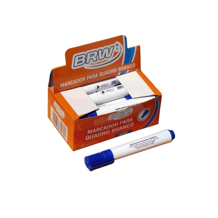 Caneta para Quadro Branco Azul ponta redonda BRW 12un