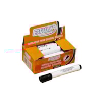Caneta para Quadro Branco Preto Ponta Redonda BRW com 12un