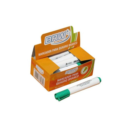 Caneta para Quadro Branco Verde ponta redonda BRW 12un Caneta para Quadro Branco Verde ponta redonda BRW 12un
