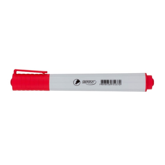 Caneta para Quadro Branco Vermelho ponta redonda BRW 12un
