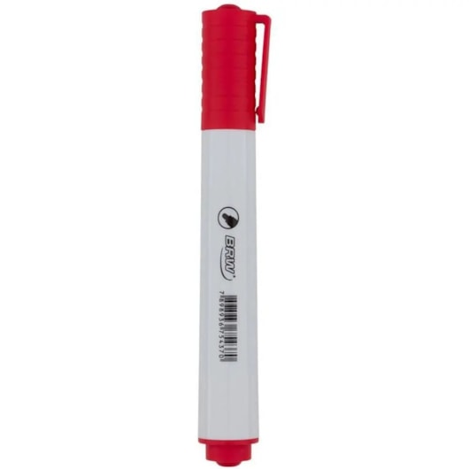 Caneta para Quadro Branco Vermelho ponta redonda BRW 12un