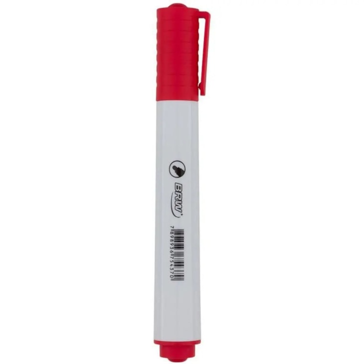 Caneta para Quadro Branco Vermelho ponta redonda BRW 12un