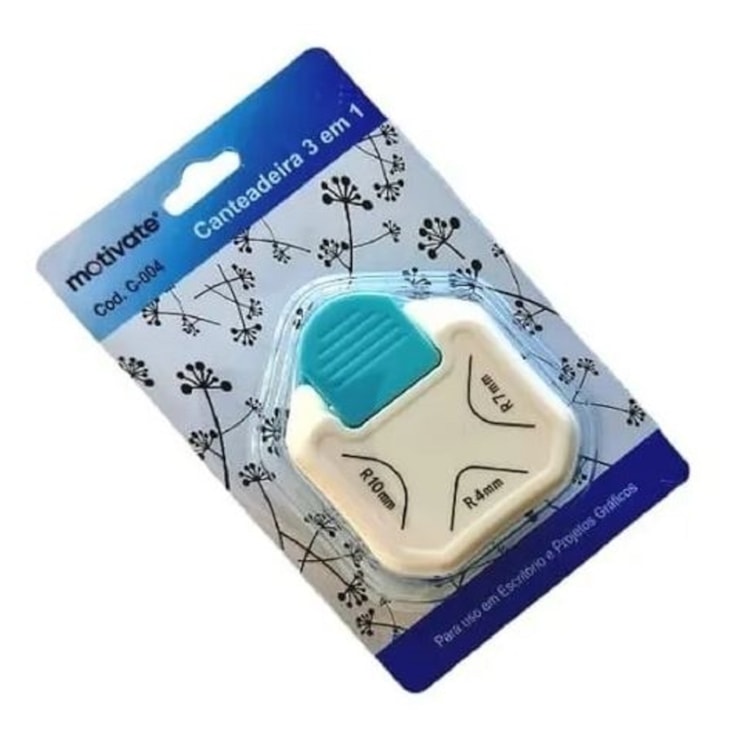 Canteadeira de Papel 3 em 1 - Raio 4mm, 7mm, 10mm