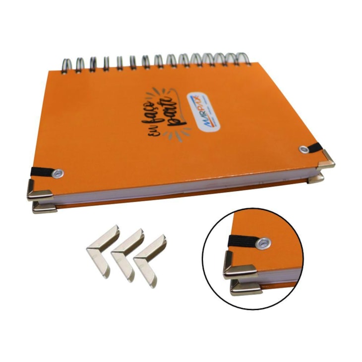 Cantoneira para Encadernação 15x15mm Cor Prata Marpax 12un