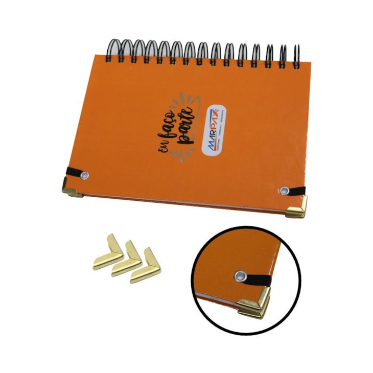 Cantoneira para Encadernação 15x15mm Dourado Marpax 12un
