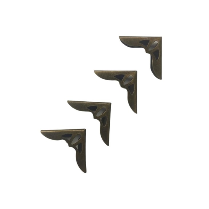 Cantoneira Para Encadernação 31mmx31mm Ouro velho 04un