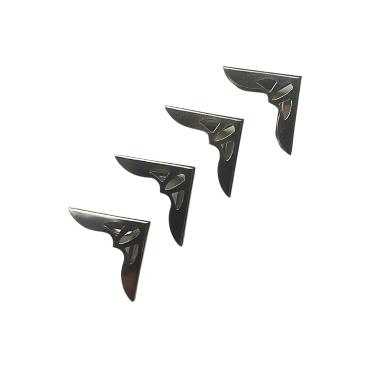 Cantoneira Para Encadernação 31mmx31mm Prata 04un