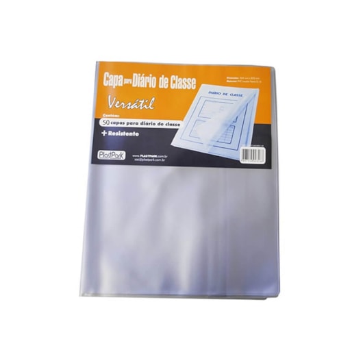Capa para Diário de Classe Incolor 254x322mm Plastpark 50un Capa para Diário de Classe Incolor 254x322mm Plastpark 50un