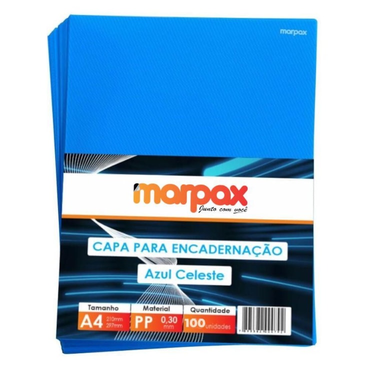 Capa para Encadernação A4 Azul Celeste Line PP 0,30 100un