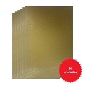 Capa para Encadernação A4 Dourado Couro Fundo PP 0,30 50un