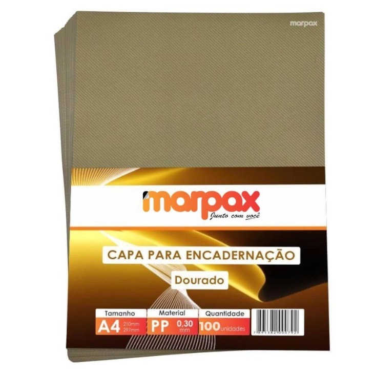 Capa para Encadernação A4 Dourado Line PP 0,30 100un