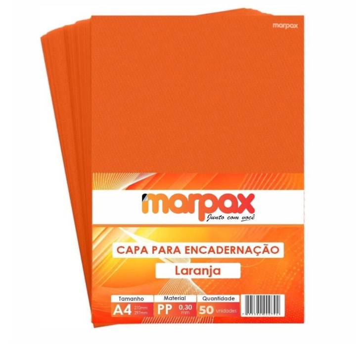 Capa para Encadernação A4 Laranja Line Frente PP 0,30 50un