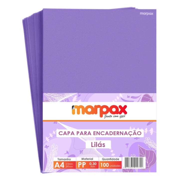 Capa para Encadernação A4 Lilás Line Frente PP 0,30 100un