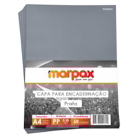 Capa para Encadernação A4 Prata Line PP 0,30 Marpax 50un