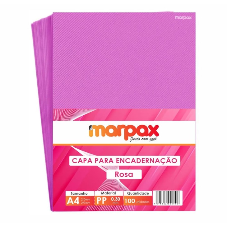 Capa para Encadernação A4 Rosa Line Frente PP 0,30 100un
