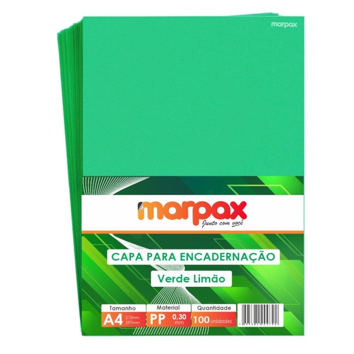 Capa para Encadernação A4 Verde Limão Line PP 0,30 100un