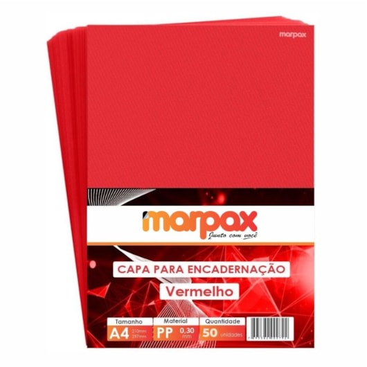 Capa para Encadernação A4 Vermelho Line Frente PP 030 50un