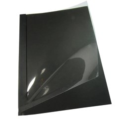 Capa Térmica Crystal Paper Preta A4 01mm 1 à 10fls 05un