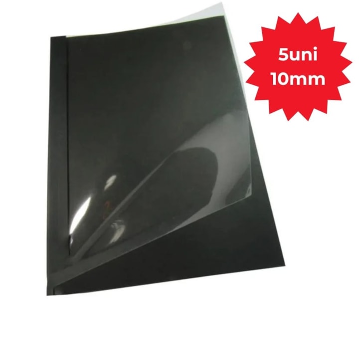 Capa Térmica Crystal Paper Preta A4 10mm 91 à 120fls 05un