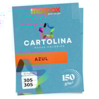 Cartolina 150g 305x305mm Cor Azul Marpax Pacote com10fls