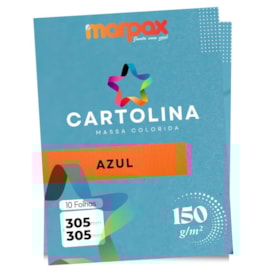 Cartolina 150g 305x305mm Cor Azul Marpax Pacote com10fls