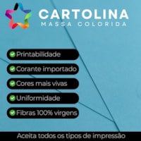 Cartolina 150g A4 210x297mm Cor Azul Marpax Pacote com10fls