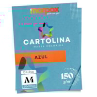 Cartolina 150g A4 210x297mm Cor Azul Marpax Pacote com10fls