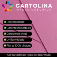 Cartolina 240g 305x305mm Cor Rosa Marpax Pacote com10fls