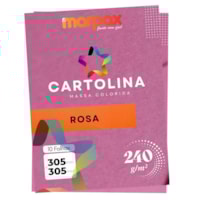 Cartolina 240g 305x305mm Cor Rosa Marpax Pacote com10fls