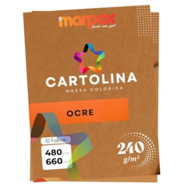 Cartolina 240g 480x660mm Cor Ocre Marpax Pacote com 10fls