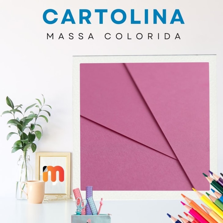 Cartolina 240g 480x660mm Cor Rosa Marpax Pacote com 10fls