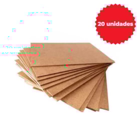 Chapa MDF Cru 15x21cm 20 uni 3mm Quadros Artesanato Marpax