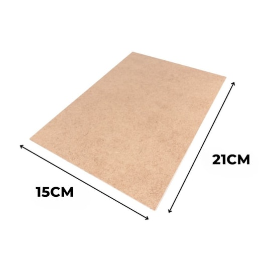 Chapa MDF Cru 15x21cm 200 uni 3mm Quadros Artesanato Marpax
