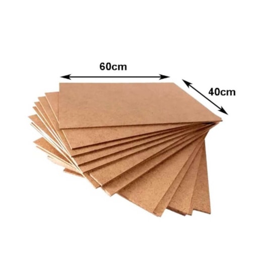 Chapa MDF Cru A2 40x60cm 1 uni 3mm Quadros Artesanato Marpax