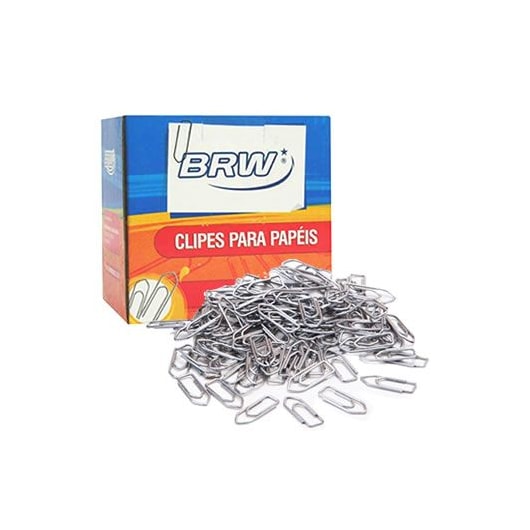 Clips de Papel Galvanizado nº 2.0 BRW caixa com 100un