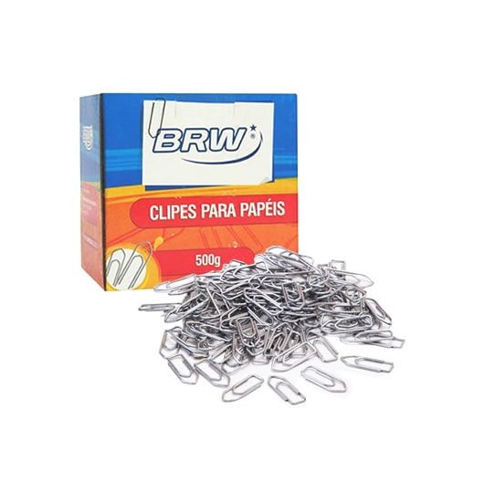 Clips de Papel Galvanizado nº 2.0 BRW caixa com 500gr