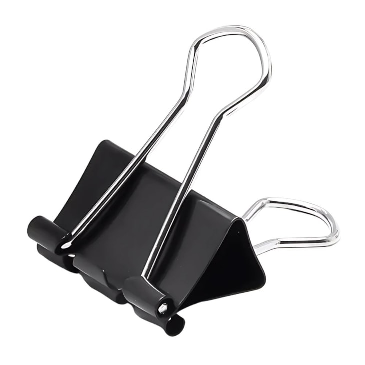 Clips para Papel Binder Metal Cor Preto 25mm  BRW com 12un