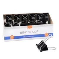 Clips para Papel Binder Metal Cor Preto 25mm  BRW com 12un
