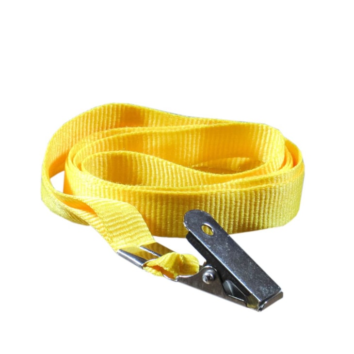 Cordão para Crachá com Jacaré Amarelo 12mm Marpax com 10un
