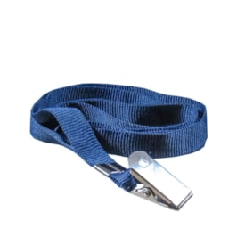 Cordão para Crachá com Jacaré Azul Marinho 12mm Marpax 10un