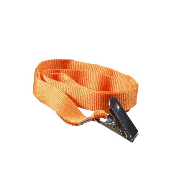 Cordão para Crachá com Jacaré Laranja 12mm Marpax 10un