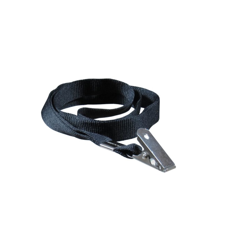 Cordão para Crachá com Jacaré Preto 12mm Marpax com 10un