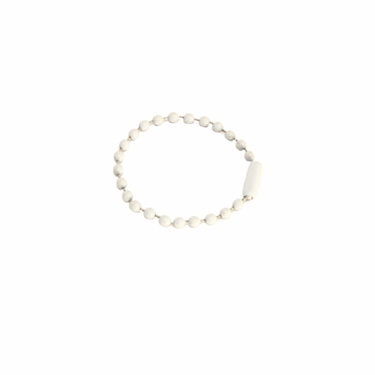 Corrente Tag de Bolinha Branco 2,5mmx10cm C/ 10un