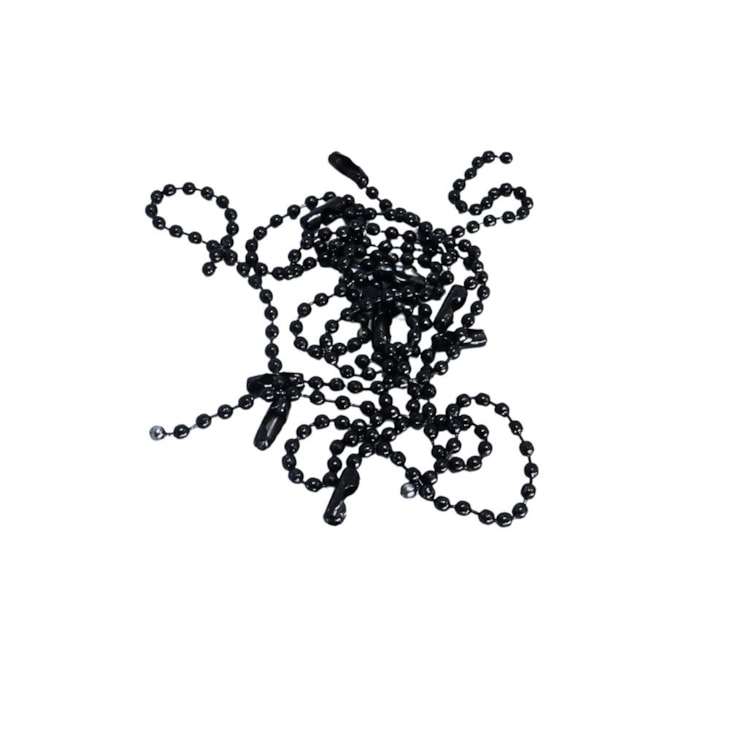 Corrente Tag de Bolinha Preto 2,5mmx10cm C/ 10un